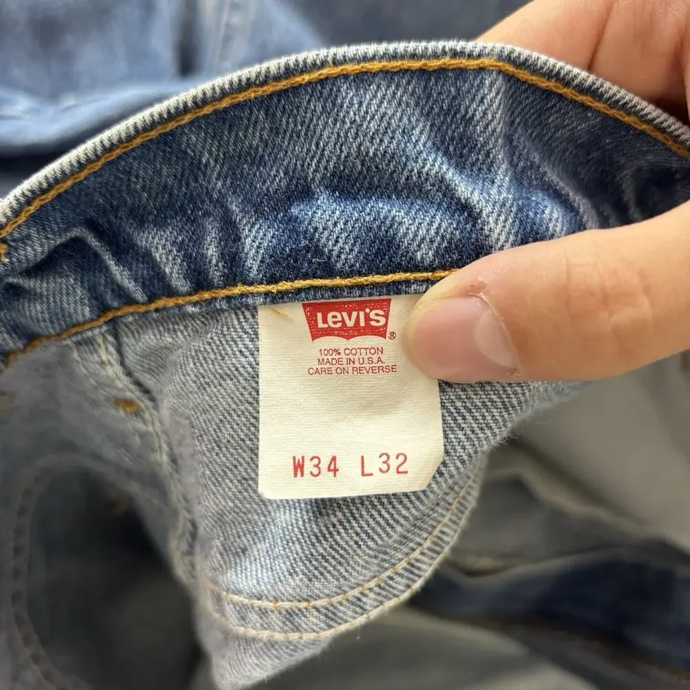 Vintage Levis 517 Orange Tab Bootcut Jeans Men 34x32 Made in USA 1997 575 Vtg - Picture 5 of 6